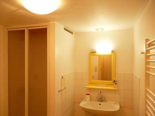 ランジェにあるAppartement Bel Etre Langeaisのバスルーム(洗面台、鏡付)