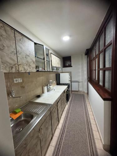 a large kitchen with a sink and a refrigerator at SS Stan in Pale