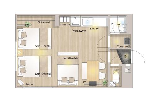 Sapporo Central Apartment 3 Beds Kitchen Free WiFi