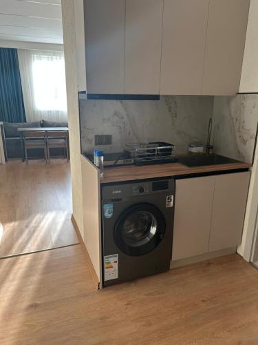 ギュムリにあるGhonakh Guesthouseのキッチンに洗濯機がある
