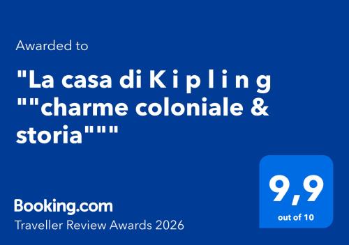 a screenshot of a cell phone with the words la casa di kicking channel at La casa di K i p l i n g "charme coloniale & storia" in Gorizia