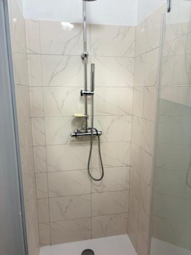 Super appartement في Malesherbes: حمام مزود بدُش ذي باب زجاجي