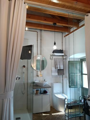 a bathroom with a shower and a sink at Corredera Travel 5 in Córdoba