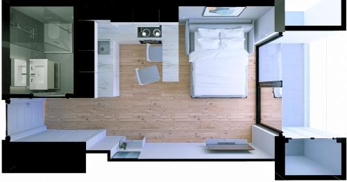 Kuchyň nebo kuchyňský kout v ubytování Victory Suites