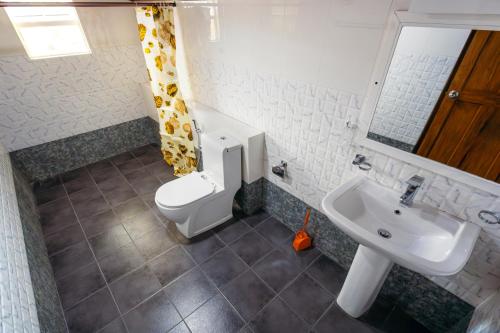a bathroom with a toilet and a sink at La Cottage in Nuwara Eliya