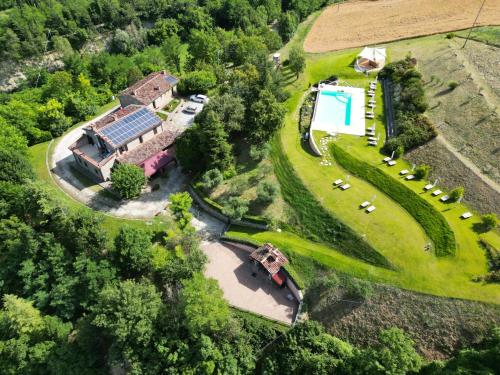 an aerial view of a house with a garden at Agriturismo Corte Dei Mori in Brisighella