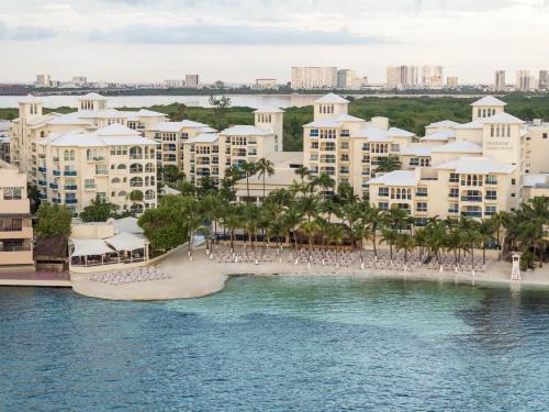 an aerial view of a resort on the water at Occidental Costa Cancún - All Inclusive in Cancún