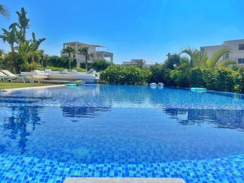 hacienda white villa with pool and full sea view