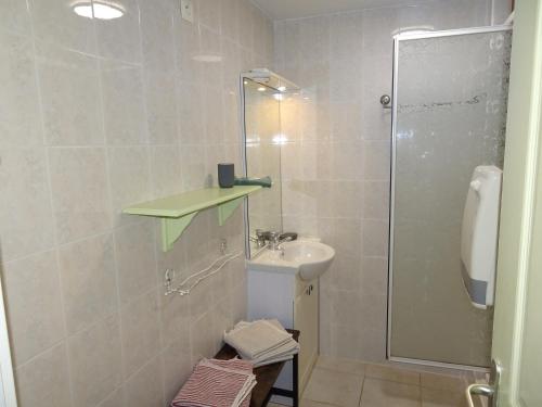 een badkamer met een wastafel en een douche met een wastafel bij La Pardigone in Castellane