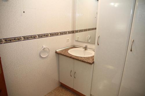 a bathroom with a sink and a mirror at ApartamentosAlquilerZaragoza in Zaragoza