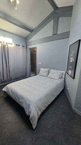 a bedroom with a large bed in a room at Appartement paisible in Saint-Cyprien