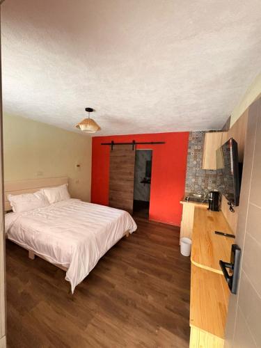 Virtuvė arba virtuvėlė apgyvendinimo įstaigoje Naab apart complex