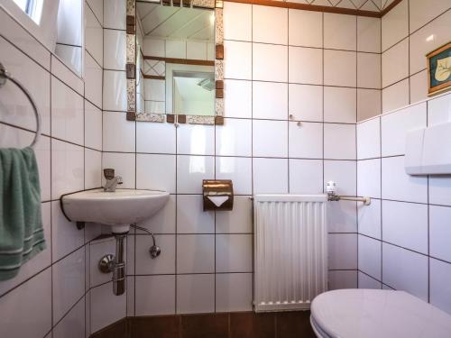 a bathroom with a sink and a toilet at Naturpark Chalet Schladming-Dachstein in Großsölk