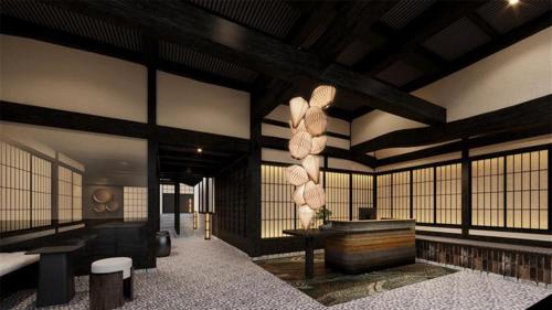 a rendering of a japanese room with a tub at Gensen Itto Minamiizu in Minamiizu