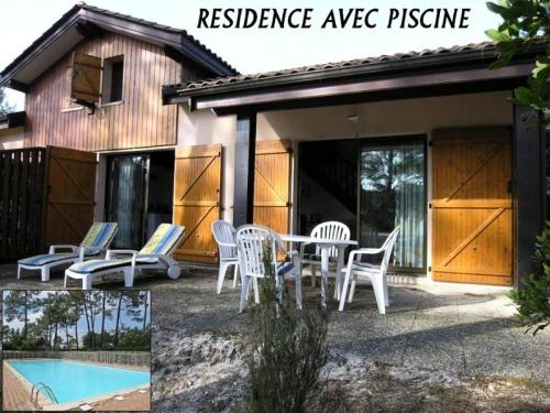Résidence Presidents - Maison 3 chambres pour 6 personnes, résidence avec piscine les présidents à Lacanau MAE-0291