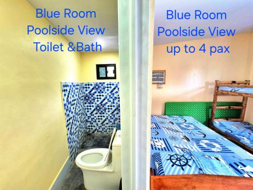 ein Badezimmer mit Bett und Toilette in einem Zimmer in der Unterkunft Concepcion Resort in Inopacan