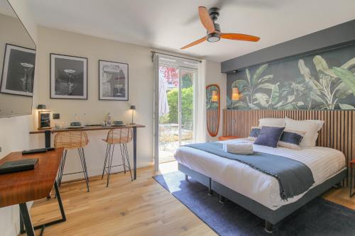 Studio chic piscine, jardin et parking, Lyon 3