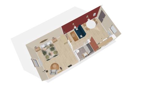 an isometric floor plan of a house at Le Modern Silhouette - Home Homy in Montluçon