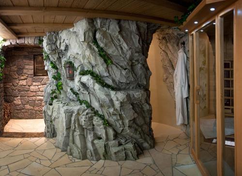 Ein Badezimmer in der Unterkunft BergQuell