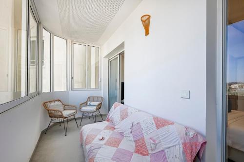 Two bedrooms with view over the sea