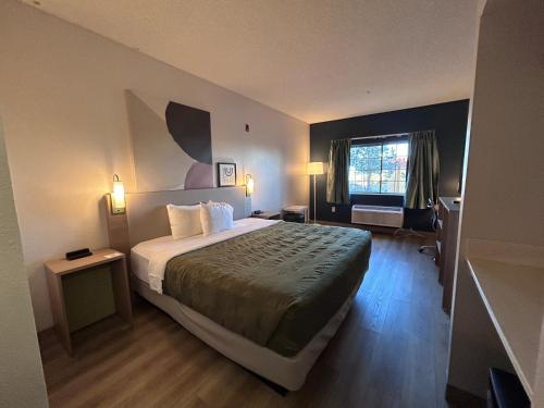 a hotel room with a large bed and a window at Quality Inn Denver Tech Center in Englewood