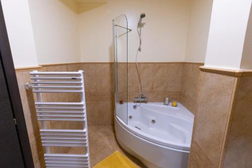 a bathroom with a ladder next to a bath tub at Dimora Nicotera in Lamezia Terme