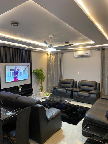 Greda Suites tesisinde bir oturma alanı
