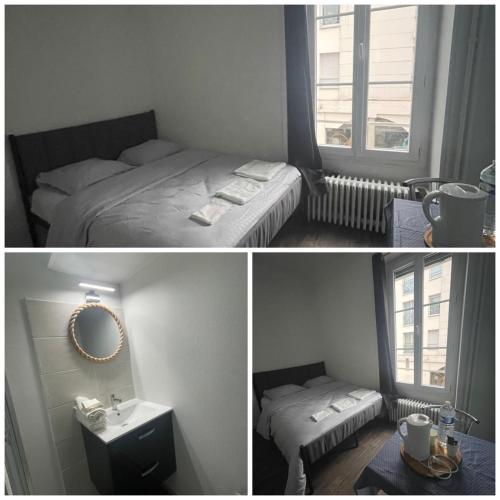 Kama o mga kama sa kuwarto sa Hôtel Du Mans