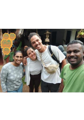 a group of three people posing for a picture at Corner Cottage Anuradhapura - Homestay and Cooking Class in Anuradhapura
