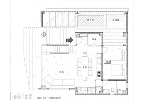 a floor plan of a house at Aernan Inn in Yuchi