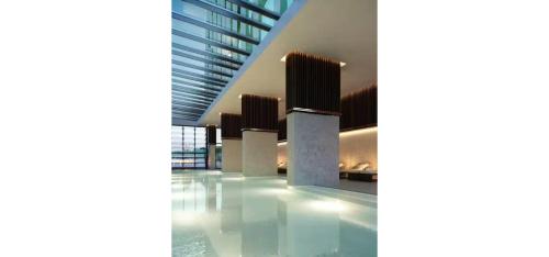 a view of a lobby with a building at Luxe 46th Level 2 Bedroom CBD Apartment with Pool Gym Spa and Views in Melbourne
