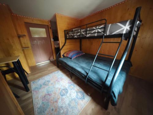 a bedroom with a bunk bed in a cabin at Arcoiris in Seifhennersdorf