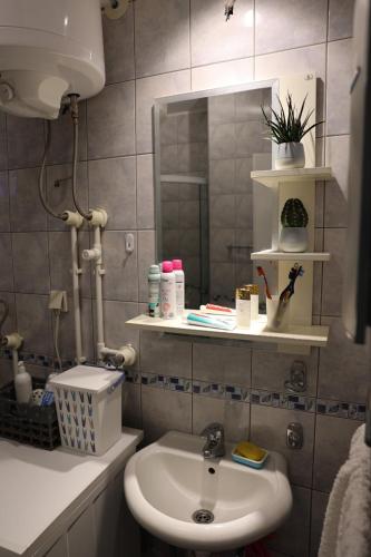 un bagno con lavandino e specchio di MiM LUX a Gornji Milanovac