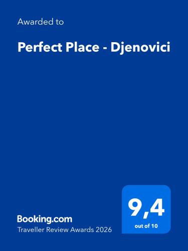 a screenshot of a cell phone with the text upgraded to perfect place diswind at Perfect Place - Djenovici in Herceg-Novi