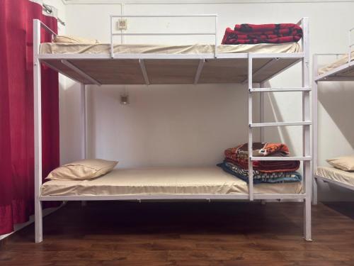 a room with two bunk beds in a room at Tashi Delek Hostel & Homestay in Tawang