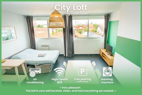escale-marne fr - City Loft with rooftop view - Parking Gratuit - AC - Climatisation - 201