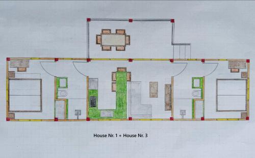 a drawing of a floor plan of a building at Filou Villas in Ko Chang