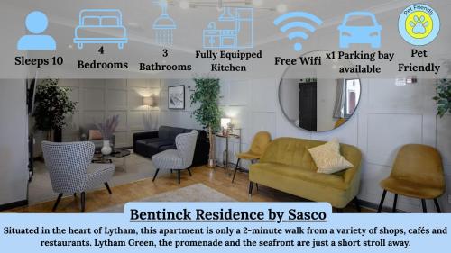 a poster of a living room with furniture at Bentinck Residence by Sasco Apartments in Lytham St Annes