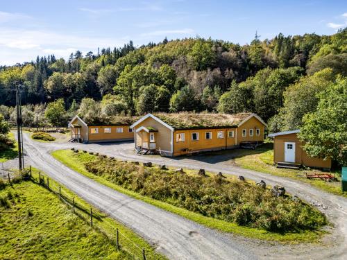 an overhead view of a road with cabins at Fosseland Hytter in Feda