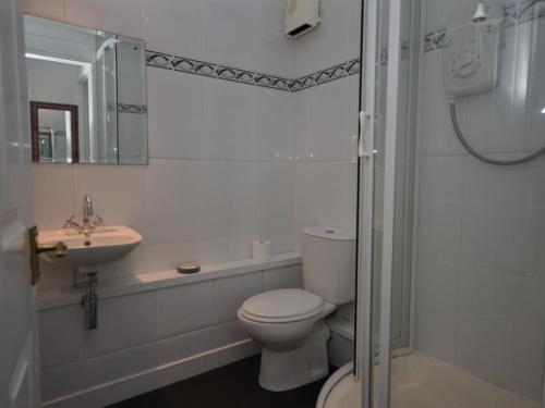 a white bathroom with a toilet and a sink at 2 Bed in Galmpton oc-bx008 in Galmpton-on-the-Dart