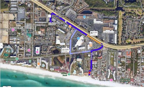 a map of a road with a highway at Holiday Inn Express & Suites Destin - Miramar Beach by IHG in Destin