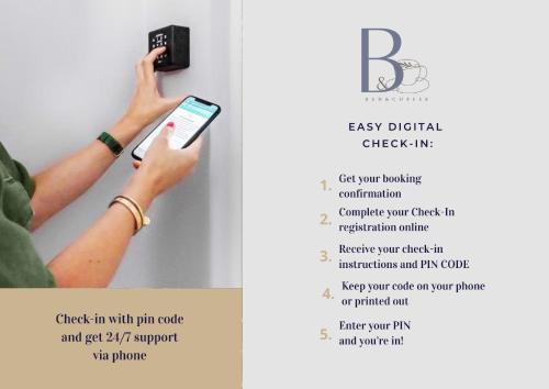 a brochure of a person holding a cell phone at University Tilburg Affordable Room walk in Nature in Tilburg