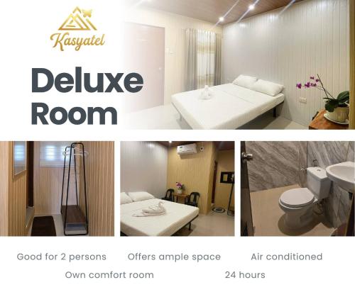 a collage of three pictures of a bathroom at Kasyatel in Impasugong