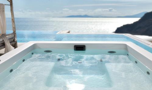 Beach walk Kalo Livadi villa with pool and hot tub by Calypso Sunset Villas