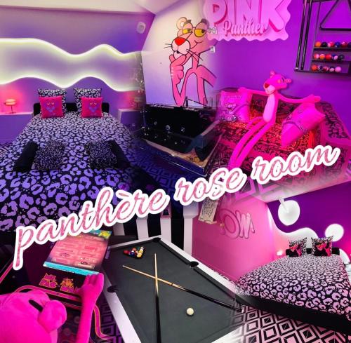 Panthere Rose Jacuzzi, Billard et Ecran Cinéma