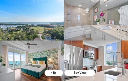 a collage of photos of a kitchen and a bathroom at Private Oasis at Arya in Miami
