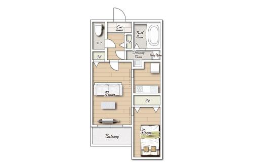 a floor plan of a apartment in a building at Kag R大濠1 in Fukuoka