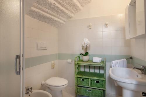 a bathroom with a toilet and a sink at Tenuta La Chiusa in Portoferraio