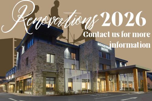 a building with the words expectations contact us for more information at Menlo Park Hotel in Galway