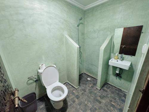 a bathroom with a toilet and a sink at RyadIbou in Essaouira